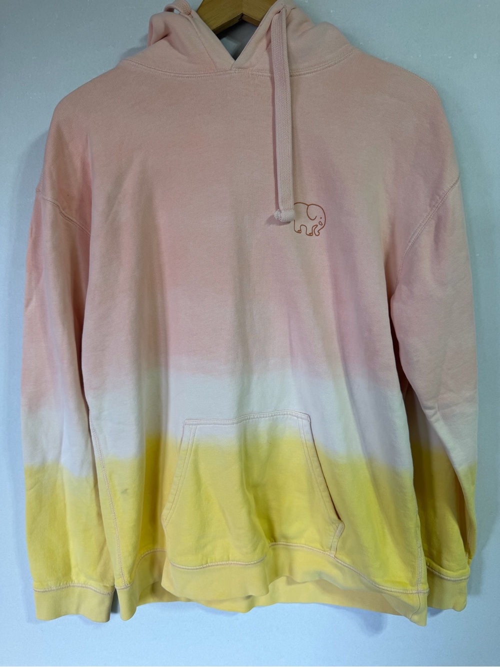 ivory ella Pink to Yellow Ombre Crewneck Hoodie